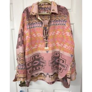 Free People We The Free Arizona Sky Pullover XL Lemon Combo - retail $198